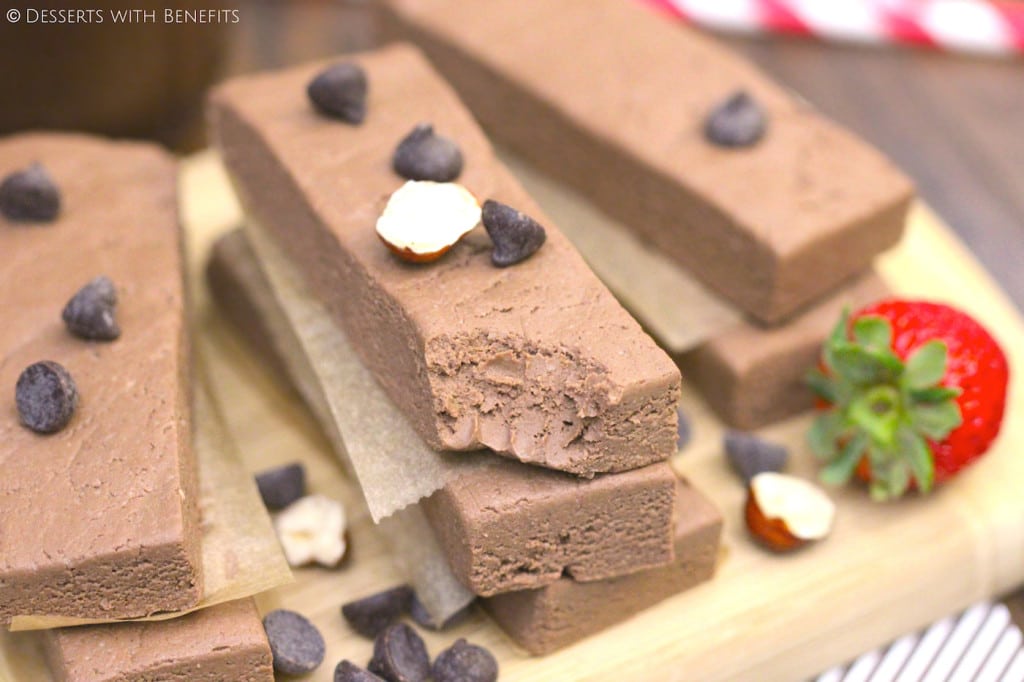 Healthy Nutella Fudge Protein Bars (sugar free, low fat, gluten free, vegan) - Healthy Dessert Recipes at Desserts with Benefits