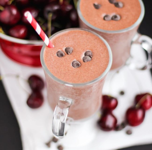 Healthy Black Forest Milkshake Low Fat High Protein Refined Sugar Free