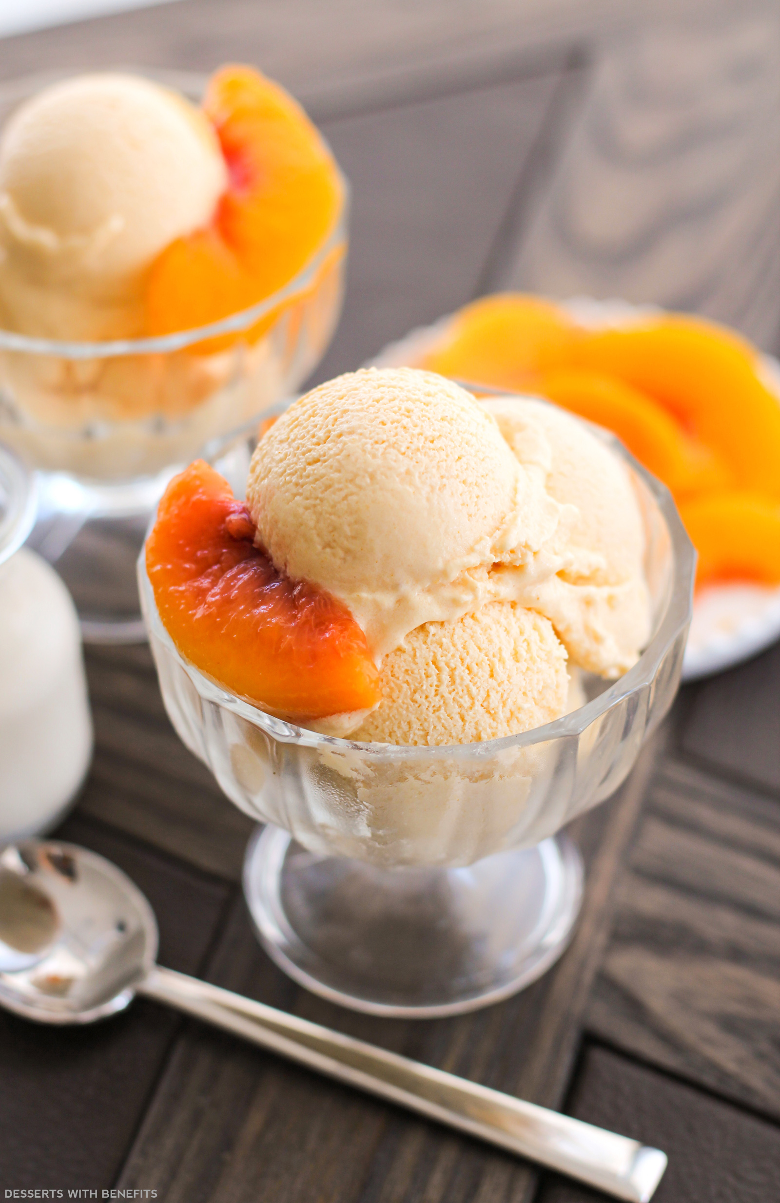 sugar free homemade peach ice cream