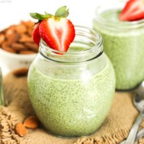 Healthy Matcha Green Tea Chia Seed Pudding Vegan Gluten Free