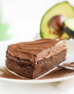 This healthier Chocolate Avocado Cake is super chocolatey, perfectly sweet, and nutritionally balanced with healthy fats, whole grains, lots of fiber, and a hit of protein! It's just as rich, and chocolatey as classic chocolate cake, except this is made without the butter, oil, regular white sugar, and bleached flour!