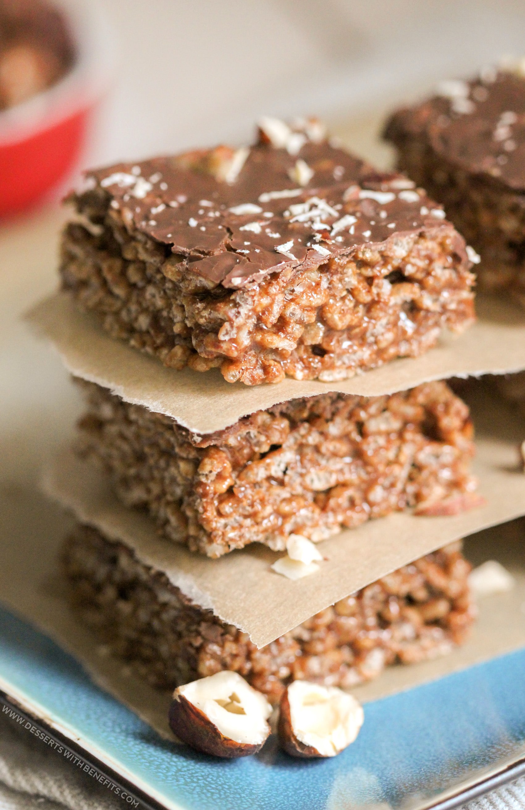 Healthy No-Bake Nutella Krispy Treats | gluten free, refined sugar free