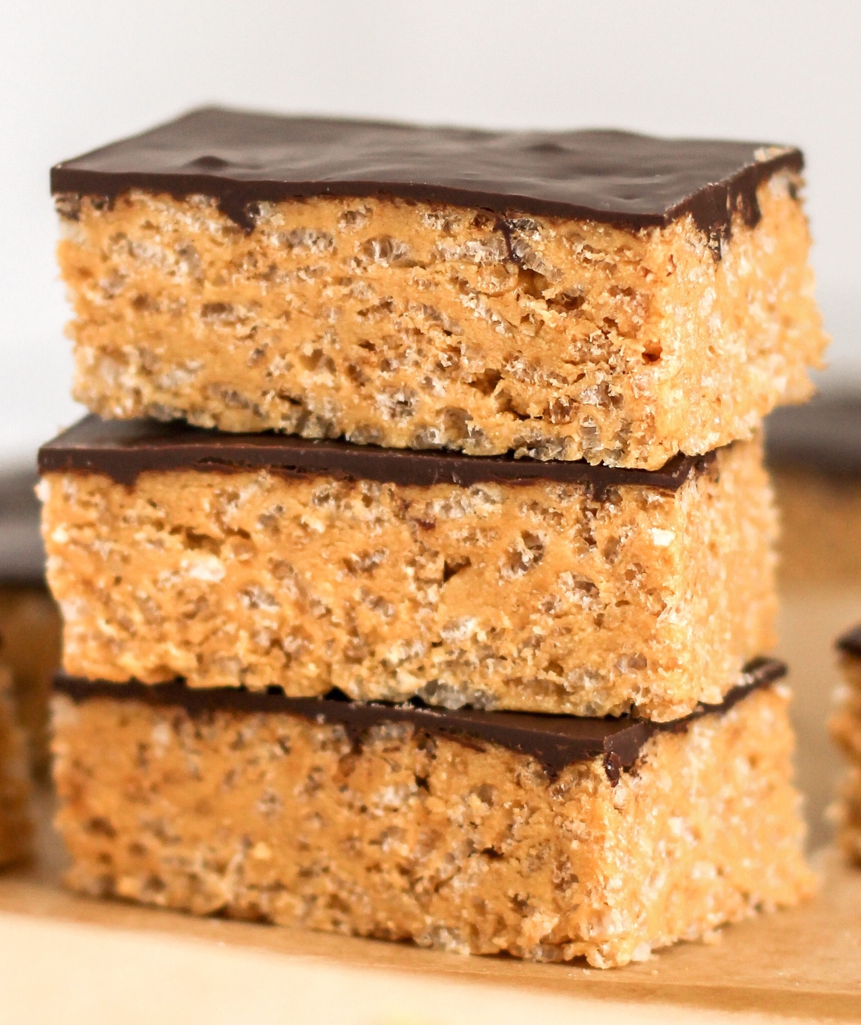 Healthy Scotcheroos DIY Protein Bars (Peanut Butter Butterscotch Krispy Treats with Dark Chocolate) from the DIY Protein Bars Cookbook – authored by Jessica Stier of the Desserts with Benefits Blog