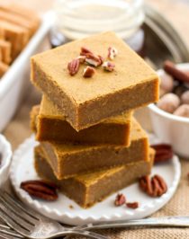 Healthy Pumpkin Blondies (sugar free, high fiber, gluten free, vegan) - Healthy Dessert Recipes at Desserts with Benefits
