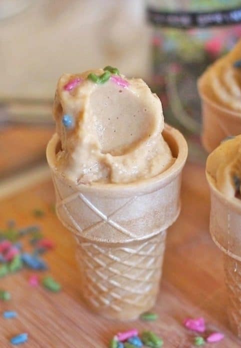 Can't choose between ice cream or cake? Have BOTH with this healthy Cake Batter Ice Cream recipe! It's low fat, sugar free, high protein, and vegan!