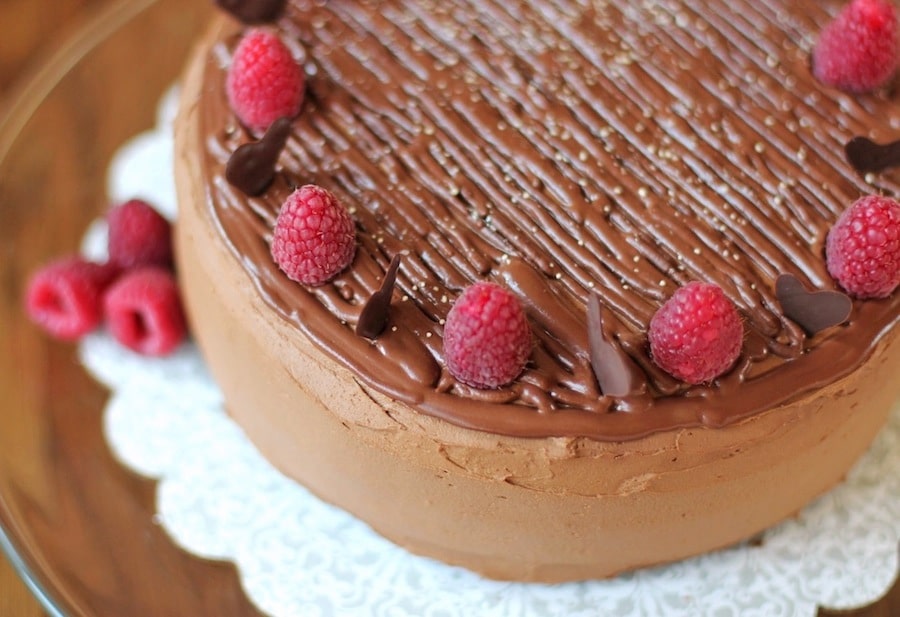 Healthy Quintuple Chocolate Cake: Chocolate Cake with Chocolate Frosting and Chocolate Ganache