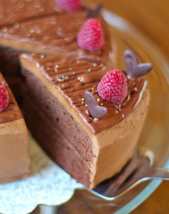 Healthy Quintuple Chocolate Cake: Chocolate Cake with Chocolate Frosting and Chocolate Ganache