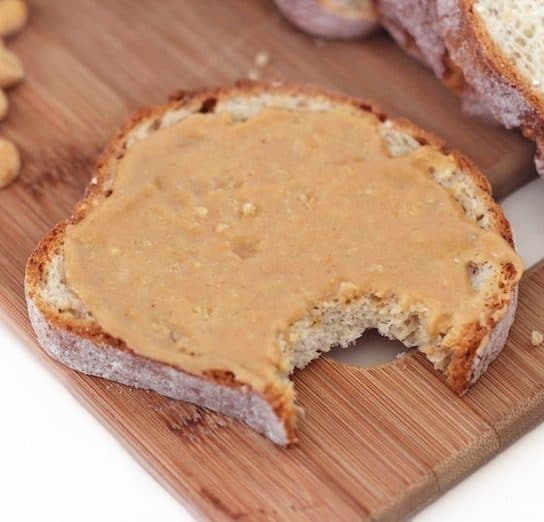 Delicious and EASY Healthy Homemade Peanut Butter made sugar free, low carb, high protein, gluten free, dairy free, and vegan! Healthy Dessert Recipes on the Desserts With Benefits blog (www.DessertsWithBenefits.com)