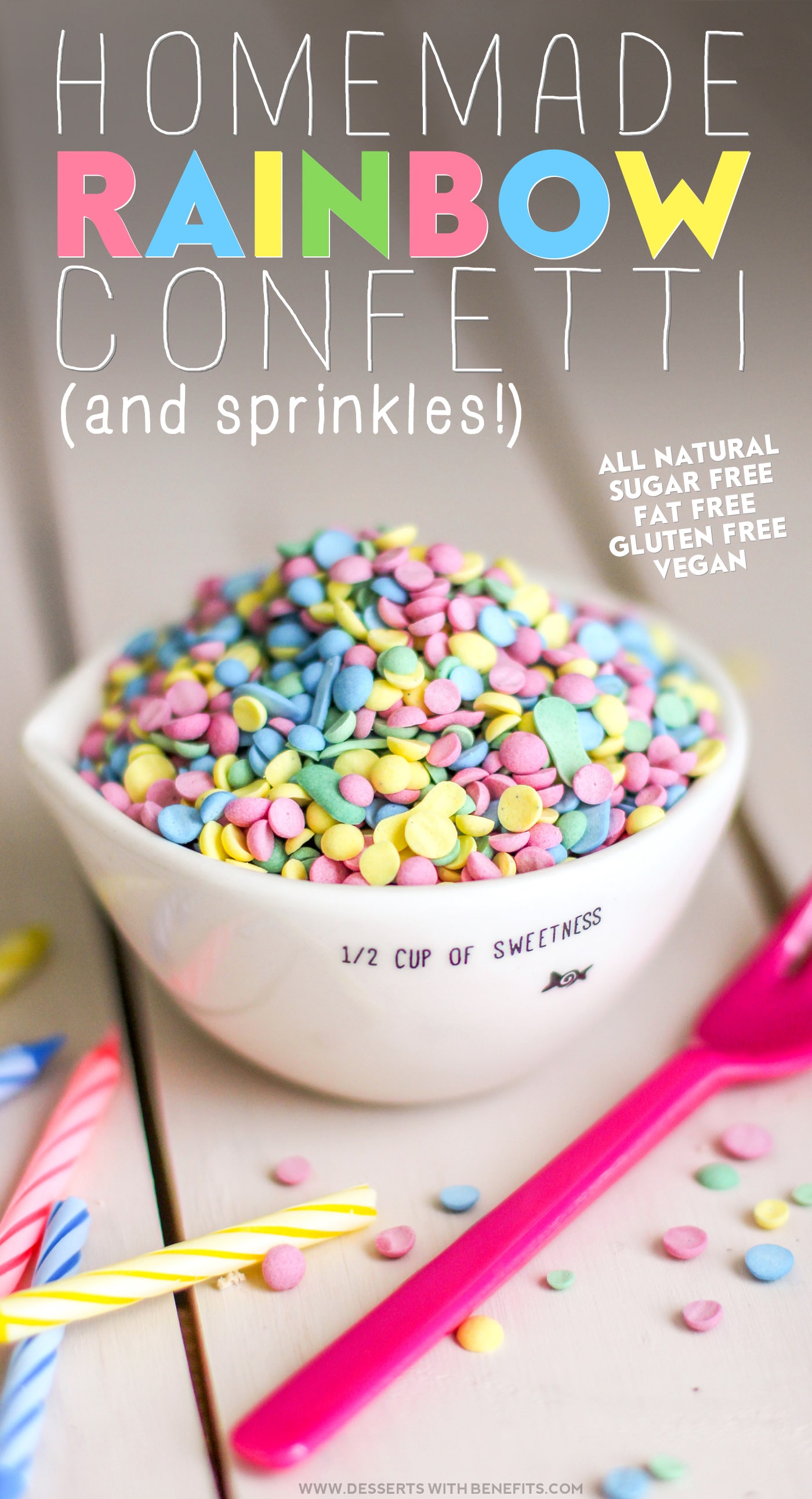 Healthy Homemade Rainbow Sprinkles and Confetti