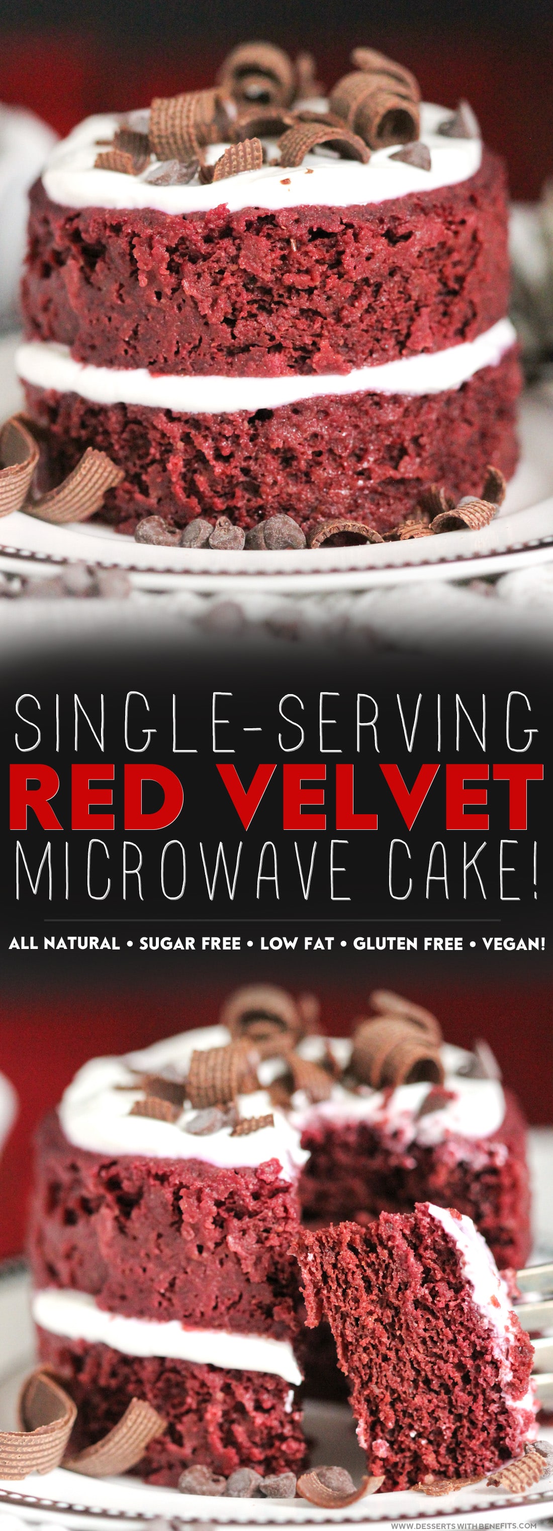 Healthy Single-Serving Red Velvet Microwave Cake | Gluten Free, Vegan