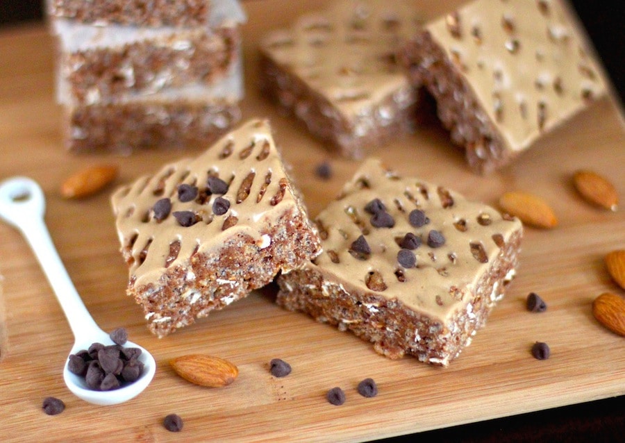 Healthy No Bake Chocolate Caramel Krispy Treats (gluten free)