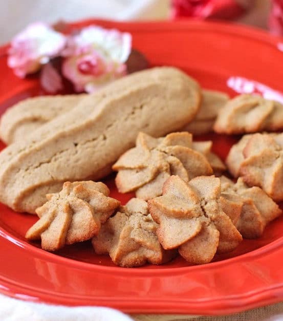 Healthy Brown Sugar Spritz Cookies (gluten free, dairy free, vegan)