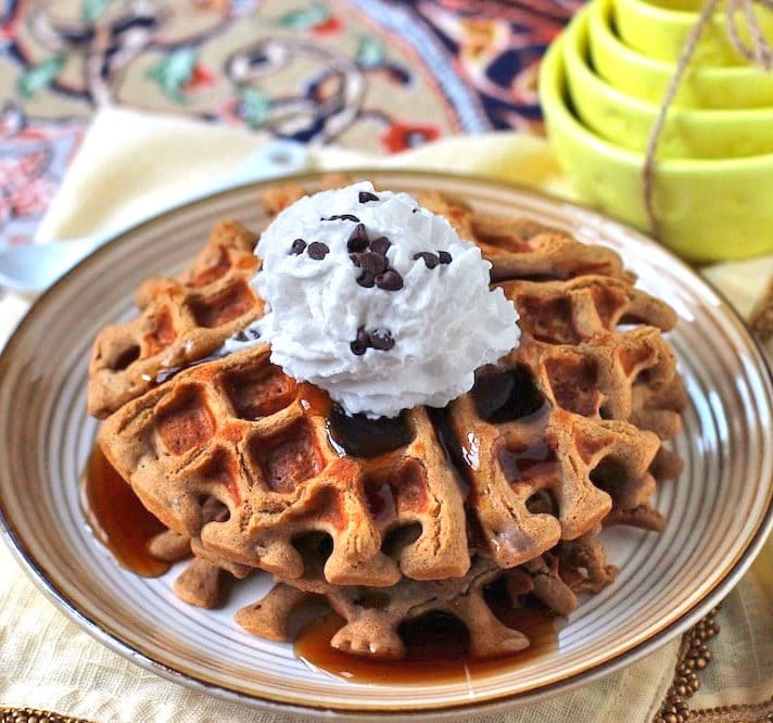 Healthy Quinoa Protein Waffles! These waffles are super soft and fluffy, yet refined sugar free, gluten free, and high protein!