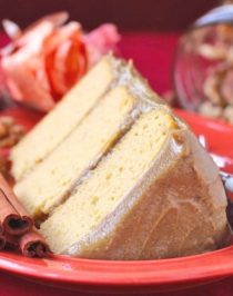 Healthy Pumpkin Cake with Butterscotch Protein Frosting