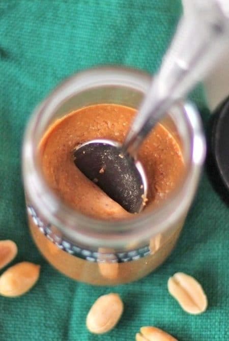 This Healthy Homemade Butterscotch Peanut Butter Spread is way more flavorful than regular peanut butter, yet low sugar, gluten free, dairy free, and vegan.