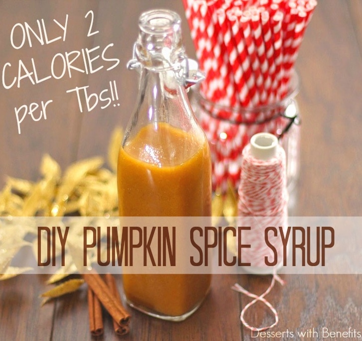 This Healthy Butterscotch Pumpkin Spice Syrup is so delicious you'd never know it's fat free, sugar free, and low carb, with just 2 calories per tablespoon! -- Healthy Dessert Recipes at the Desserts With Benefits Blog