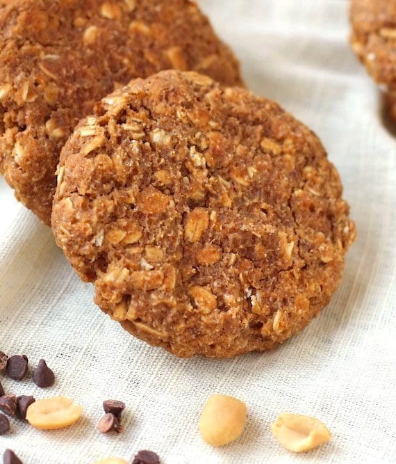 After one bite of these super thick, super soft, and super chewy cookies, you'd never ever guess that they're totally guilt-free and good for you! These Healthy Peanut Butter Oatmeal Cookies are packed with peanut butter flavor and hearty oatmeal texture, but they're flourless, refined sugar free, and made without butter and oil!