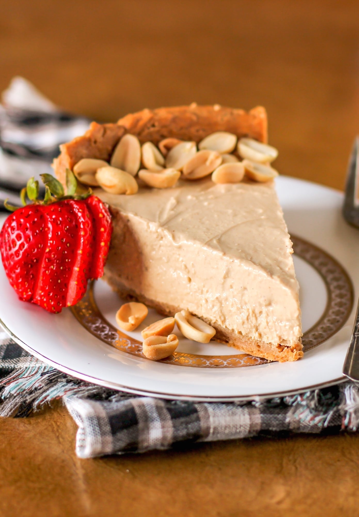 The creamiest, richest Peanut Butter Pie you'll ever eat. Made HEALTHY!