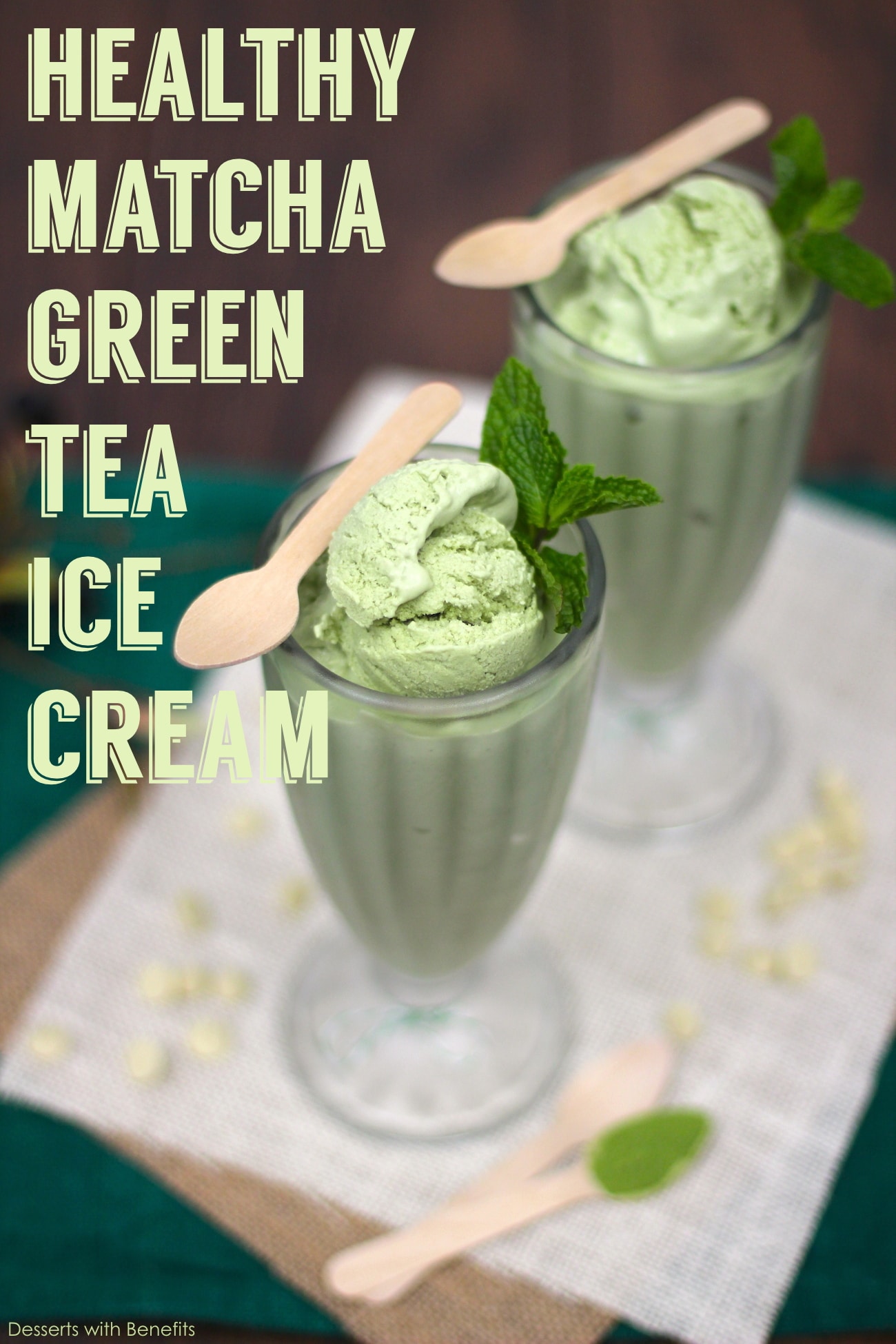 Healthy Matcha Green Tea Ice Cream recipe (refined sugar free, low carb, high protein, gluten free) - Healthy Dessert Recipes at Desserts with Benefits
