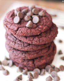 Healthy Red Velvet Gooey Butter Cookies (sugar free, low fat, high fiber, gluten free, dairy free, vegan) - Healthy Dessert Recipes at Desserts with Benefits