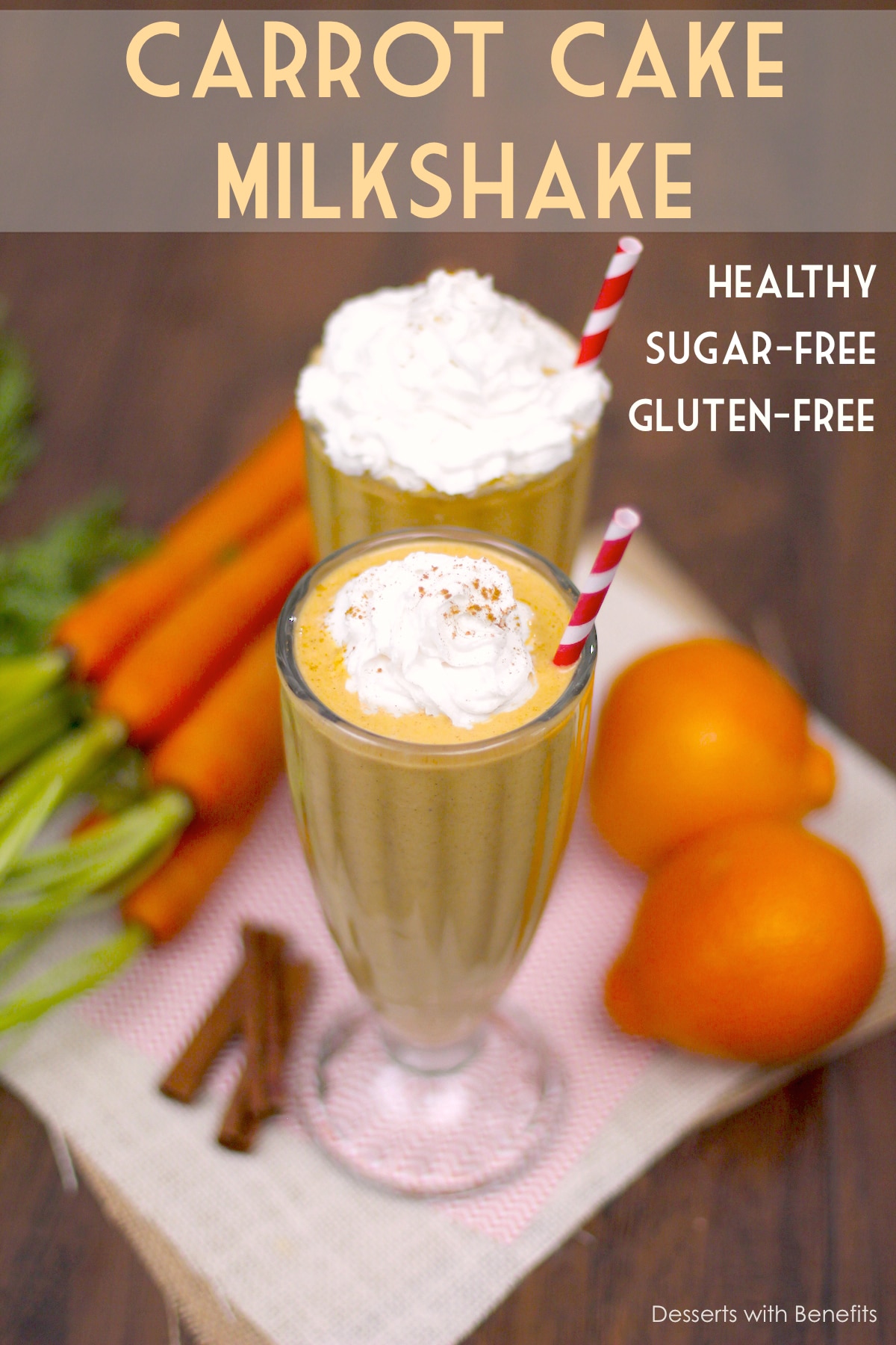 Healthy Carrot Cake Milkshake (sugar free and gluten free!) - Healthy Dessert Recipes at Desserts with Benefits