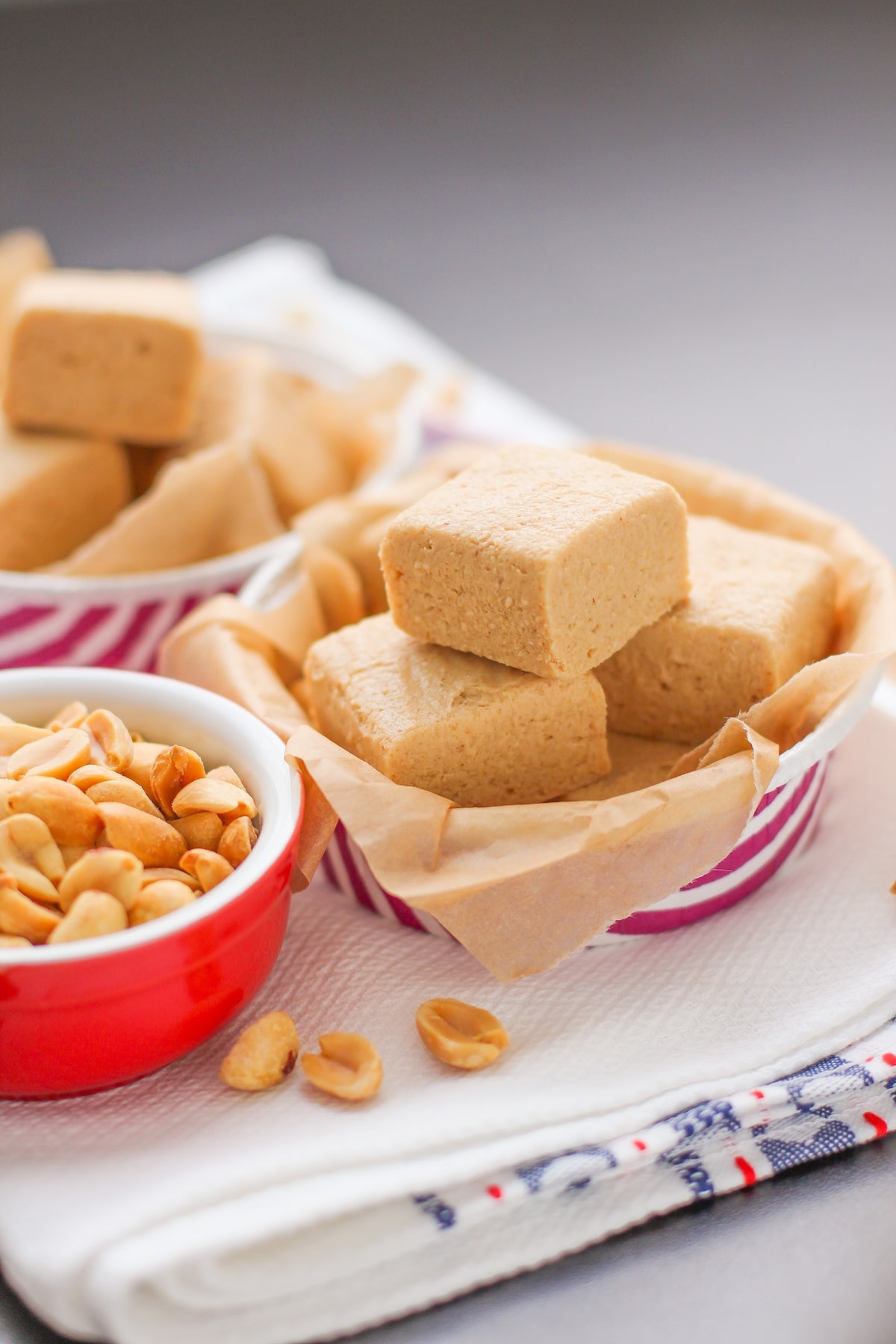 This 35-calorie Peanut Butter Fudge is rich and sweet, yet secretly healthy with only 1g of fat plus 4.5g of protein! No need for the butter, sugar, and corn syrup. You'd never know it's sugar free, low carb, keto-friendly, low fat, and high protein!