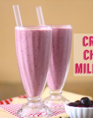 Healthy Cherry Milkshake (sugar free, low fat, high protein) - Healthy Dessert Recipes at Desserts with Benefits