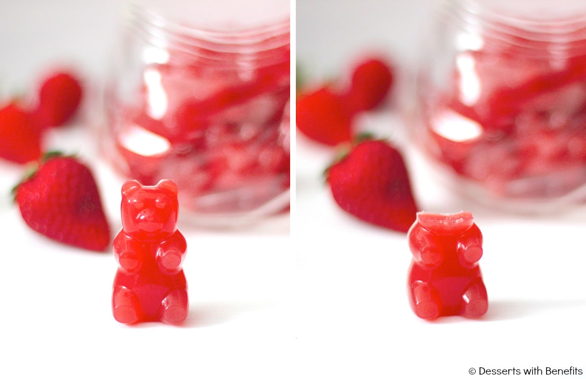 Healthy Homemade Gummy Bears (fat free, sugar free, low carb) - Healthy Dessert Recipes at Desserts with Benefits