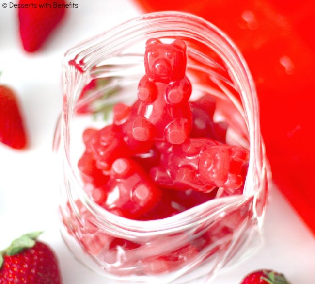 Healthy Homemade Gummy Bears | Sugar Free Strawberry Gummy Bears