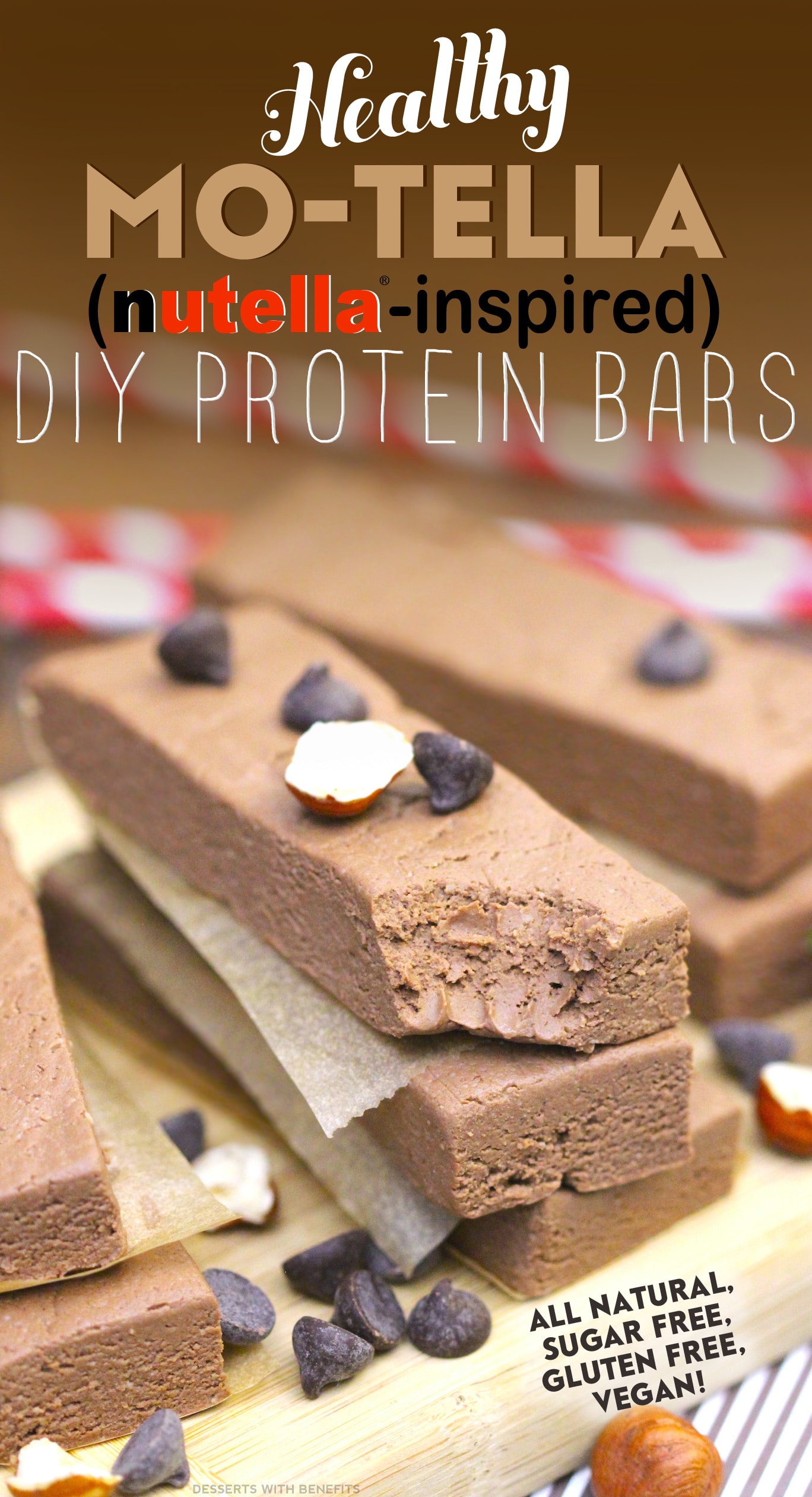 Healthy Mo-tella Fudge DIY Protein Bars from the DIY Protein Bars Cookbook – authored by Jessica Stier of the Desserts with Benefits Blog