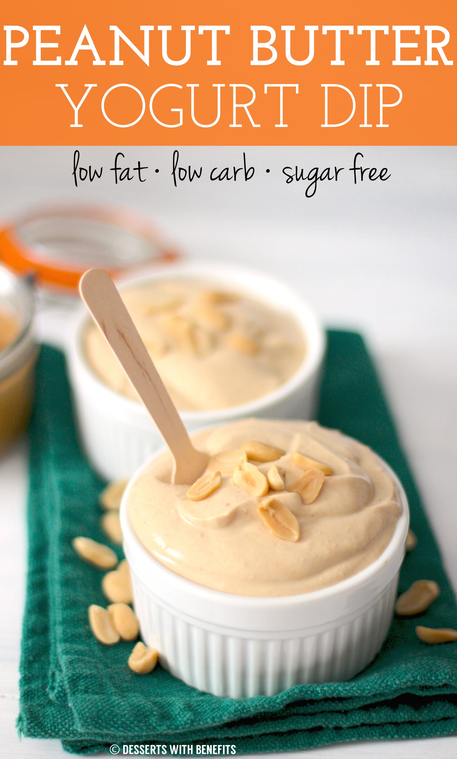 Healthy Peanut Butter Yogurt Dip (sugar free, low carb, low fat, high protein) - Healthy Dessert Recipes at Desserts with Benefits