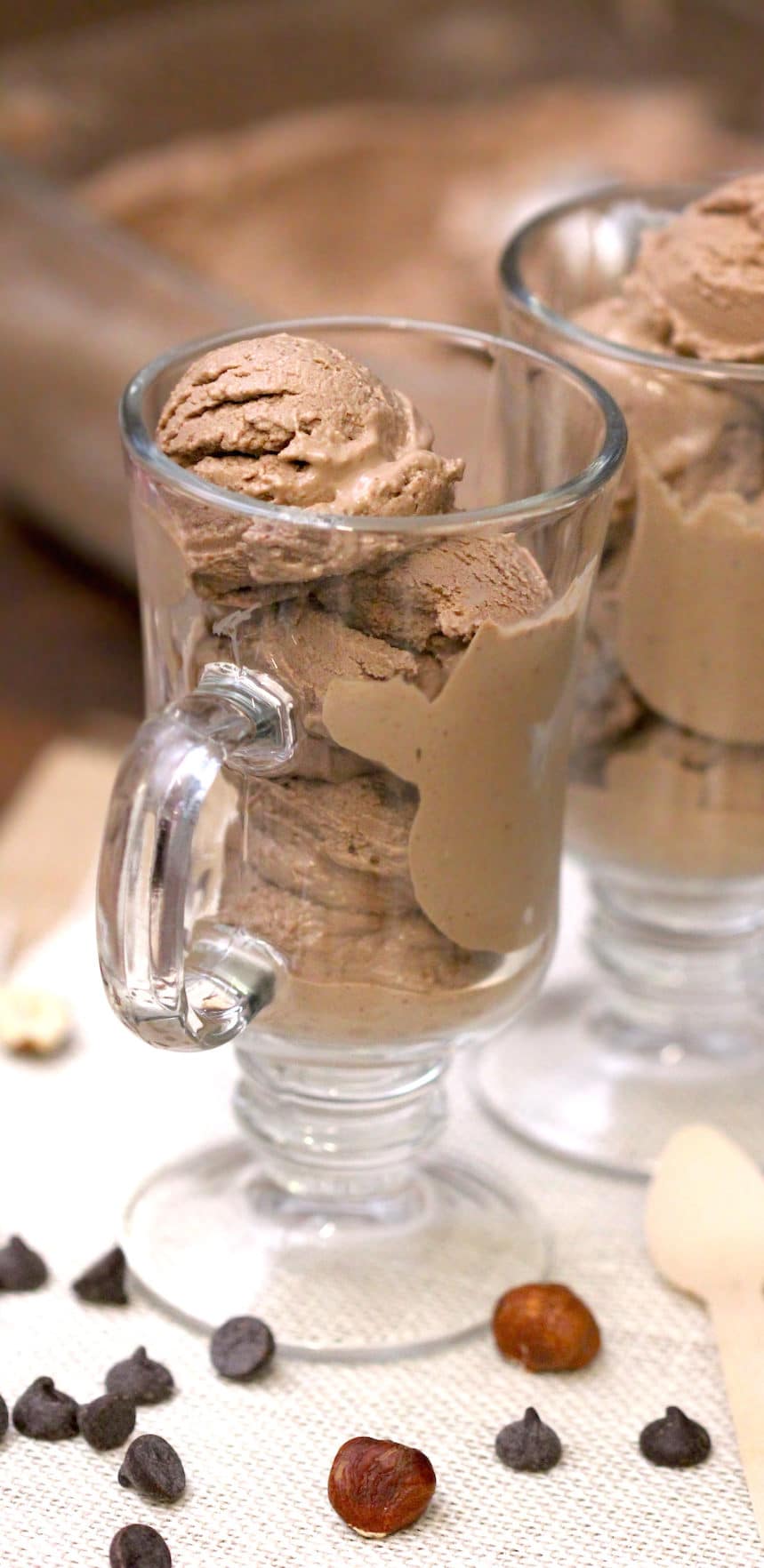 Healthy Hazelnut Mocha Ice Cream (eggless, sugar free, low carb, high protein) - Healthy Dessert Recipes at Desserts with Benefits