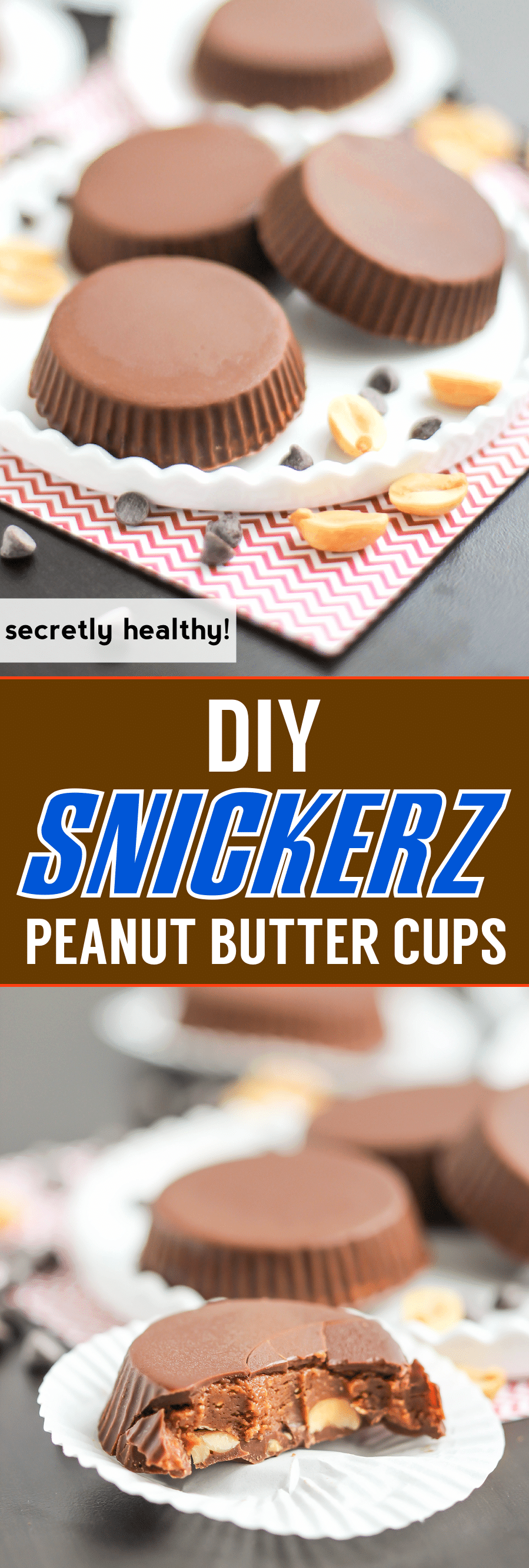 Like Reese's peanut butter cups? Then you'll LOVE these healthy, yet deliciously addictive, Snickerz Candy Cups filled with peanut butter, caramel, and chocolate! It's like a Snickers and Reese's morphed into one, and made guilt-free! -- Healthy Dessert Recipes at the Desserts With Benefits Blog