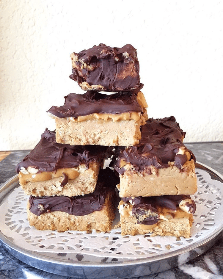Healthy Snickerz Protein Bars from the DIY Protein Bars Cookbook (refined sugar free, low carb, high protein, high fiber, gluten free, dairy free, vegan) – authored by Jessica Stier of the Desserts with Benefits Blog