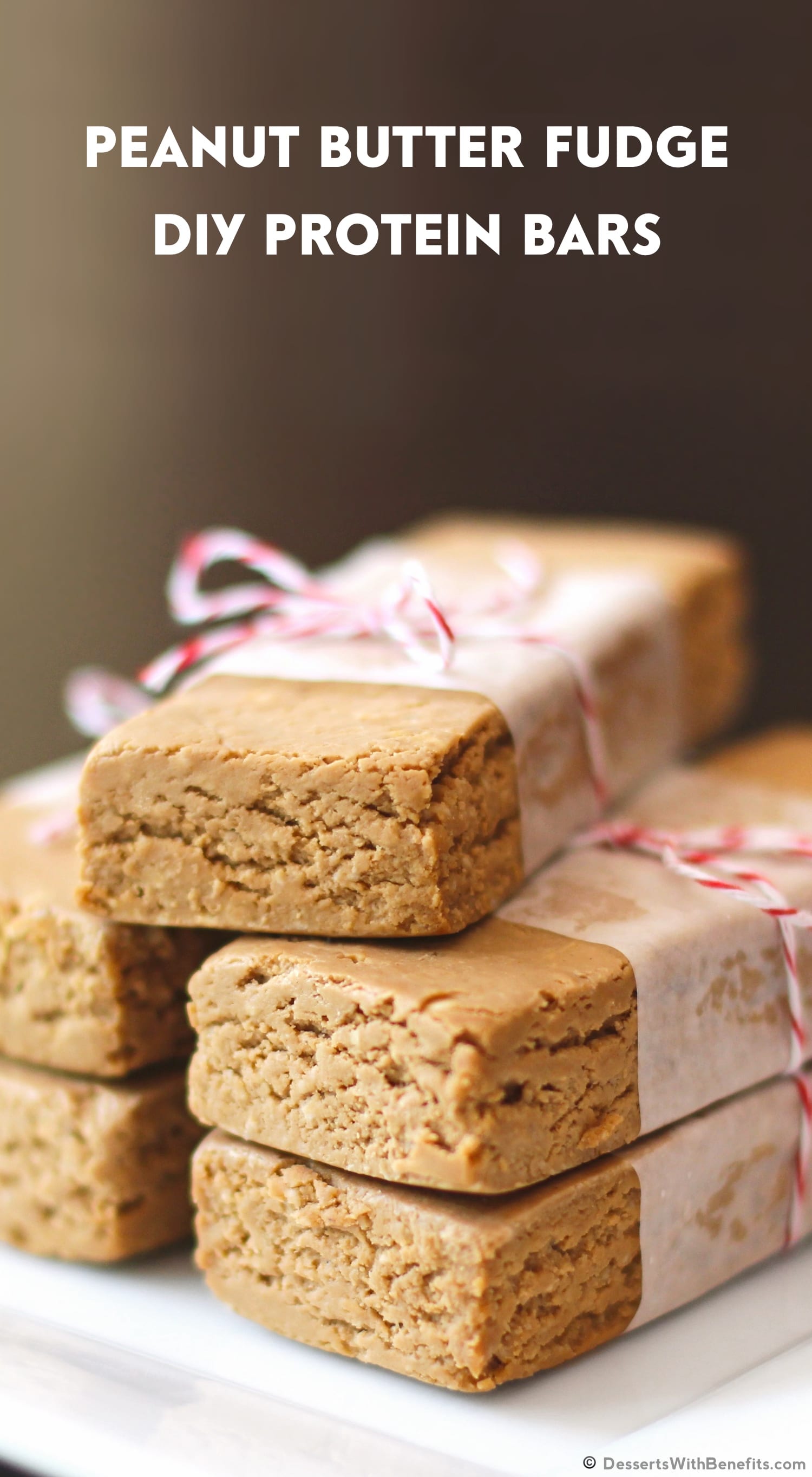 Healthy Peanut Butter DIY Protein Bars from the DIY Protein Bars Cookbook (sugar free, low carb, high protein, high fiber, gluten free, dairy free, vegan)