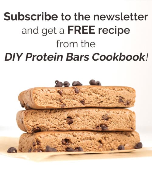 Subscribe to the Desserts With Benefits newsletter and never miss a recipe, get treated with exclusive goodies, and get a FREE recipe from the DIY Protein Bars Cookbook!