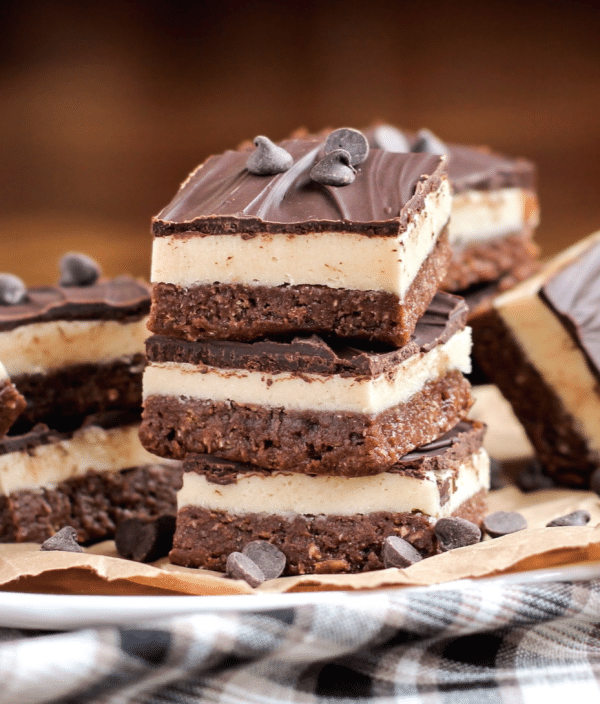 Healthy NoBake Nanaimo Bars gluten free, sugar free, high protein