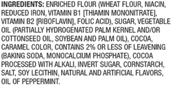 Unhealthy Thin Mints Ingredients