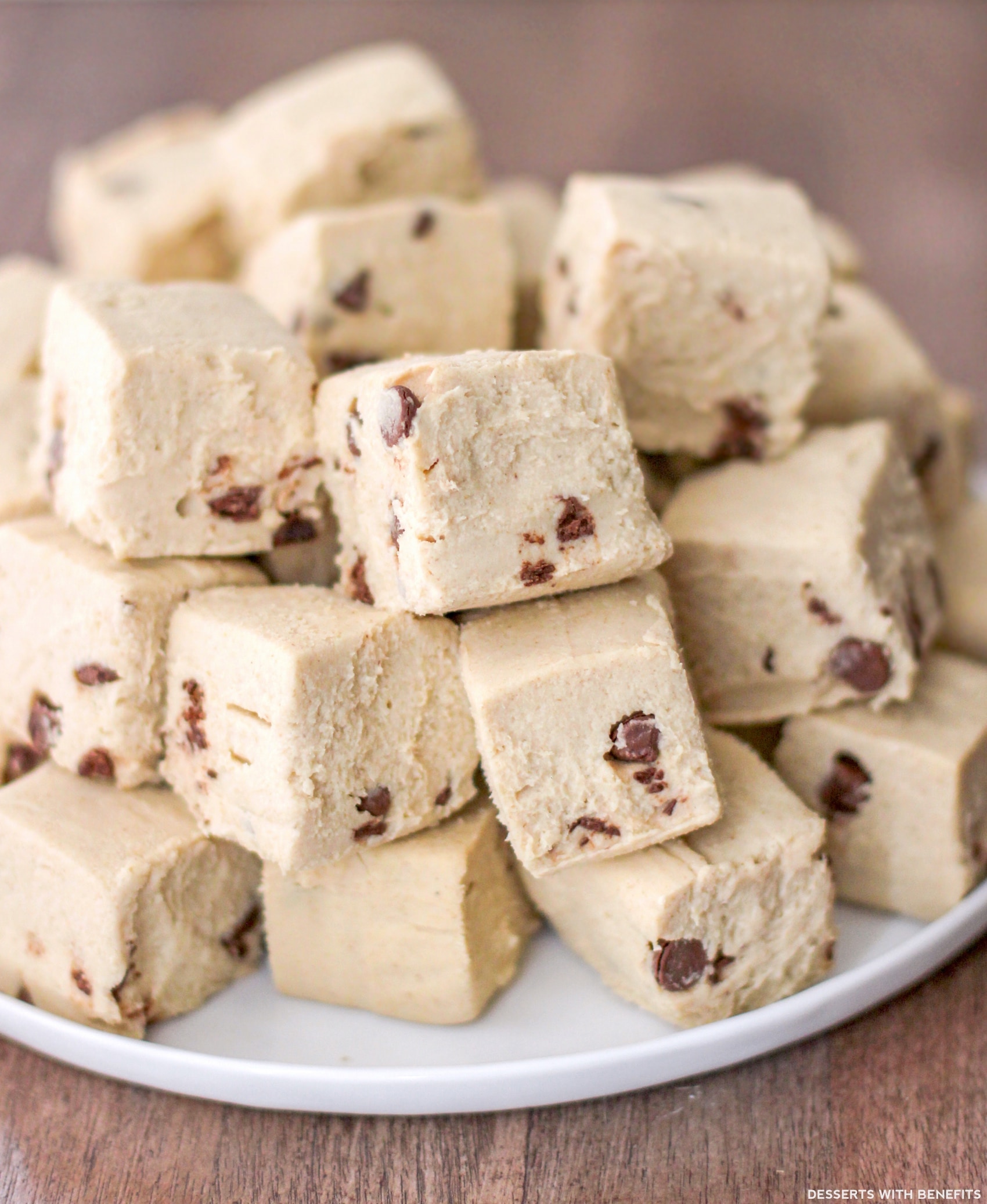 Desserts With Benefits Healthy Chocolate Chip Cookie Dough Fudge (sugar free, gluten free, dairy ...