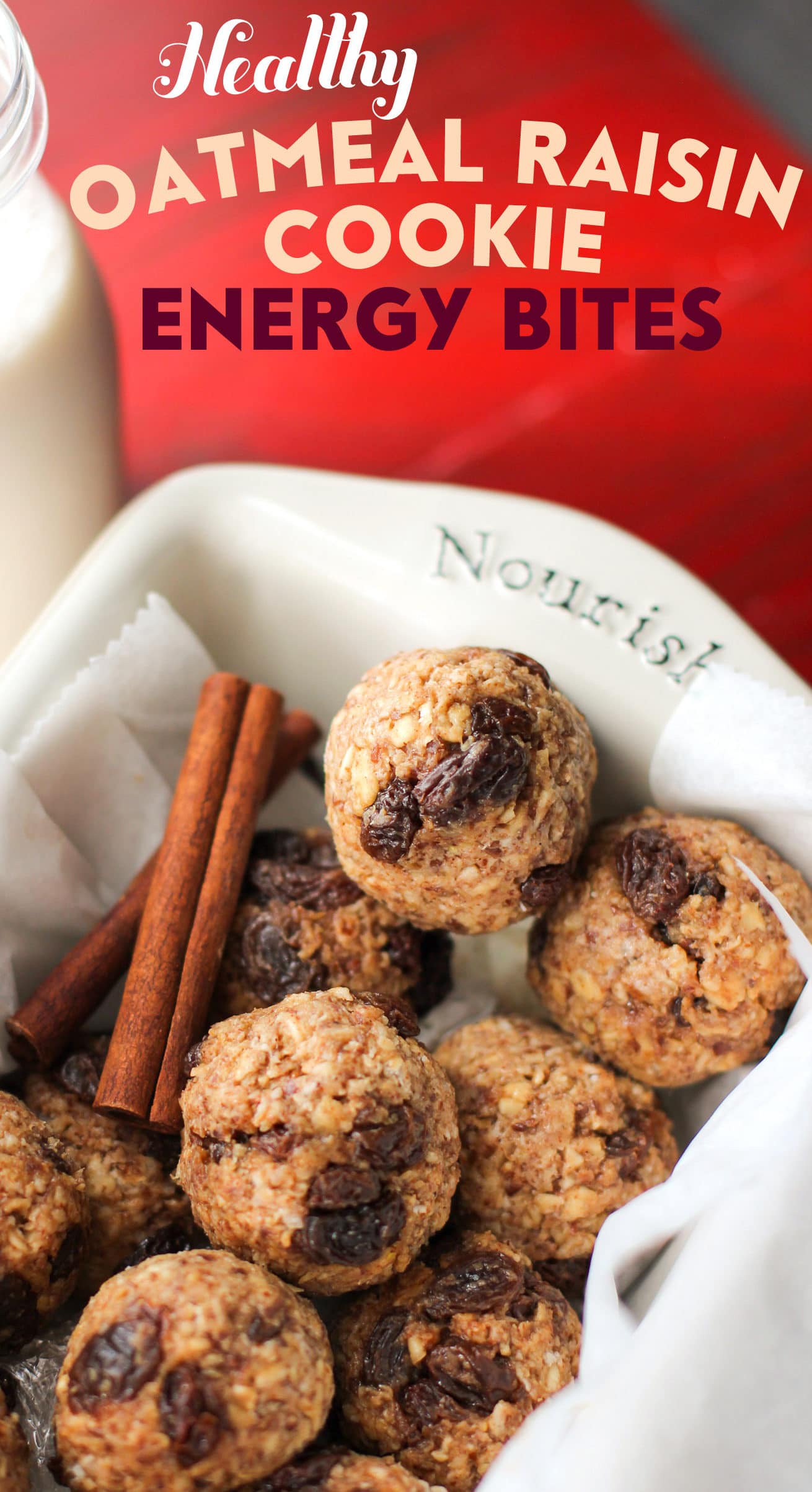 Healthy Oatmeal Raisin Cookie Energy Bites (refined sugar free, gluten free, dairy free, vegan) - Healthy Dessert Recipes at Desserts with Benefits