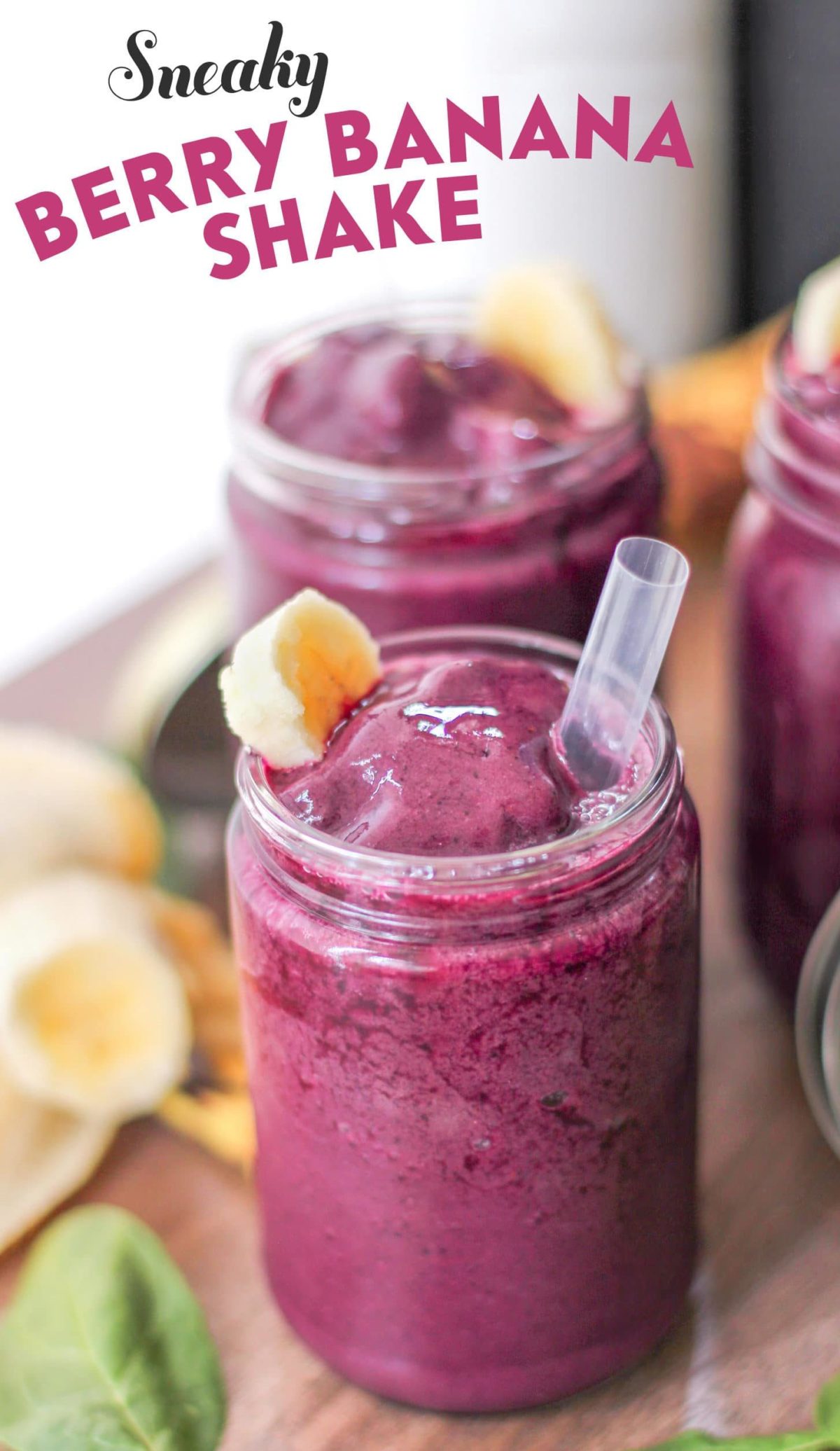 Healthy (and Sneaky!) Berry Banana Shake (no sugar added, gluten free, vegan) - Healthy Dessert Recipes at Desserts with Benefits