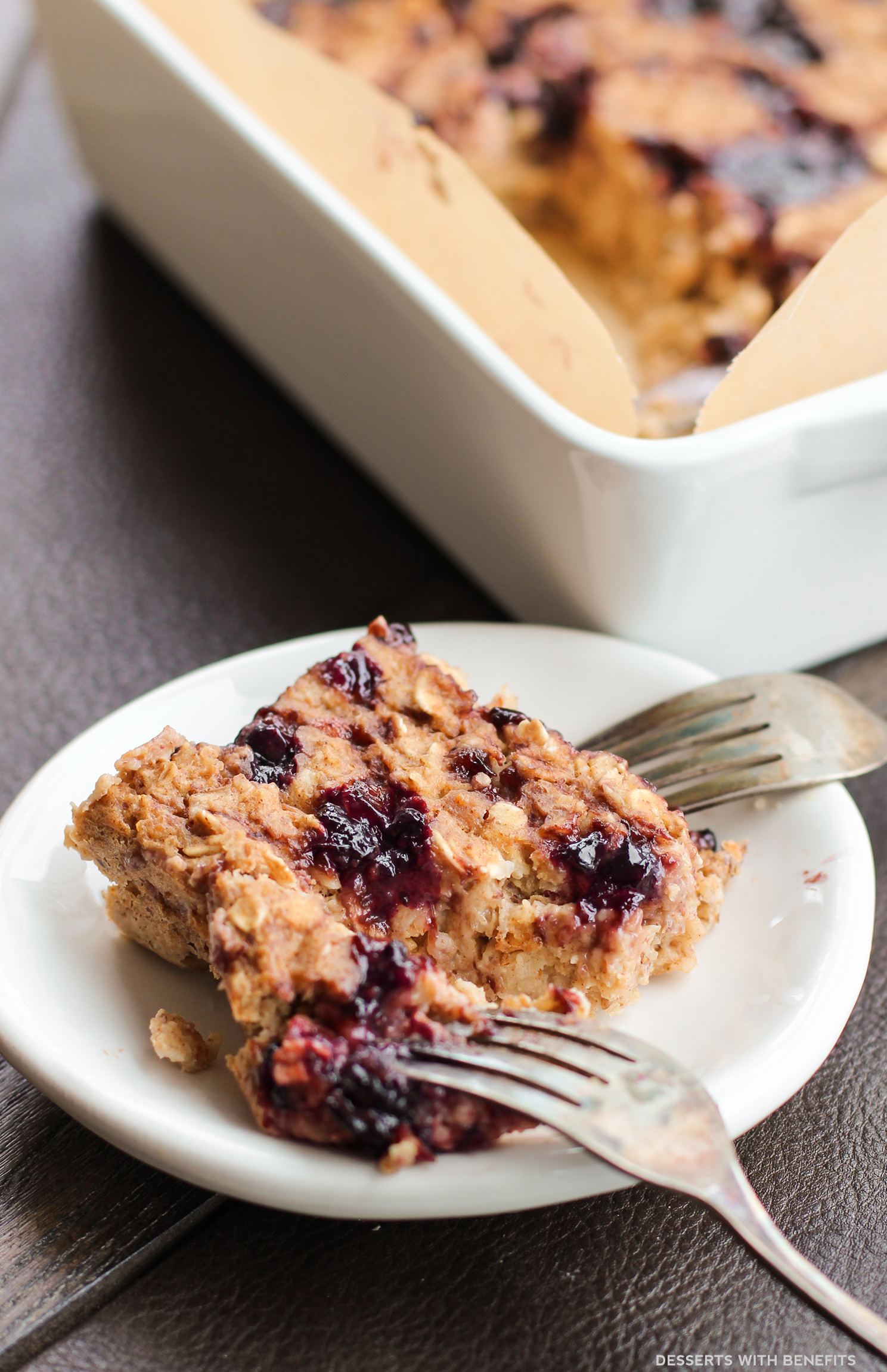 Healthy Peanut Butter and Jelly Baked Oatmeal | Gluten Free, Vegan