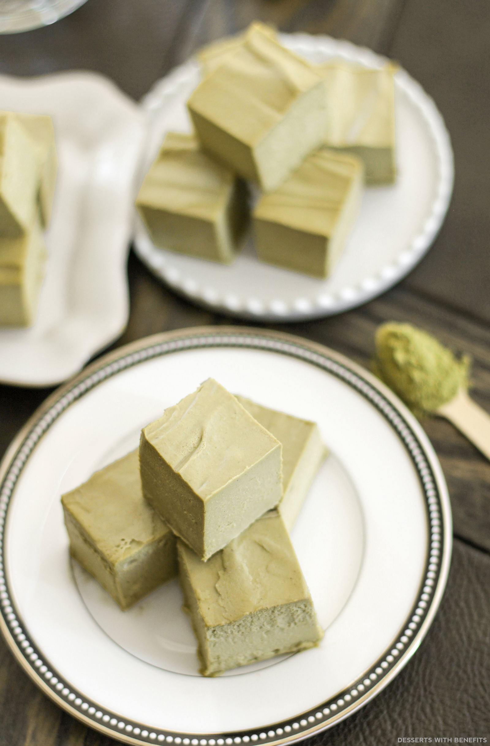 Healthy Raw Matcha Green Tea Fudge (sugar free, low carb, vegan)