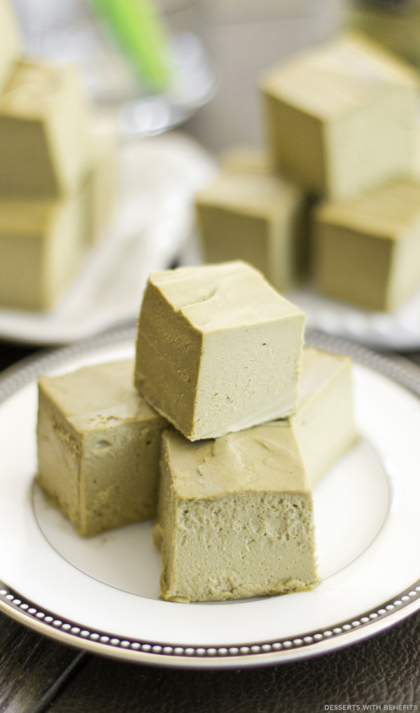 Healthy Raw Matcha Green Tea Fudge (sugar free, low carb, vegan)