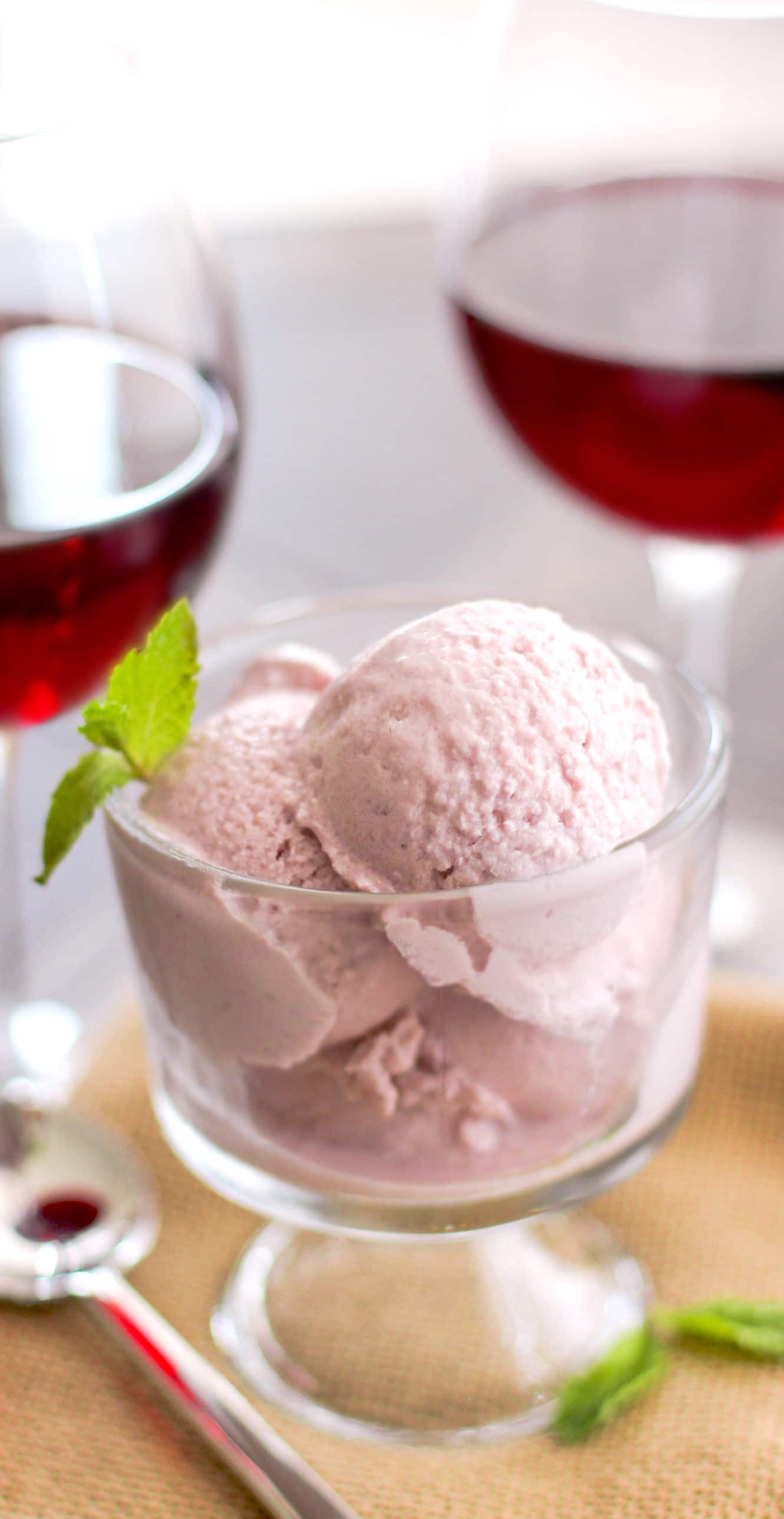 Healthy Red Wine Ice Cream (no sugar added, high protein)