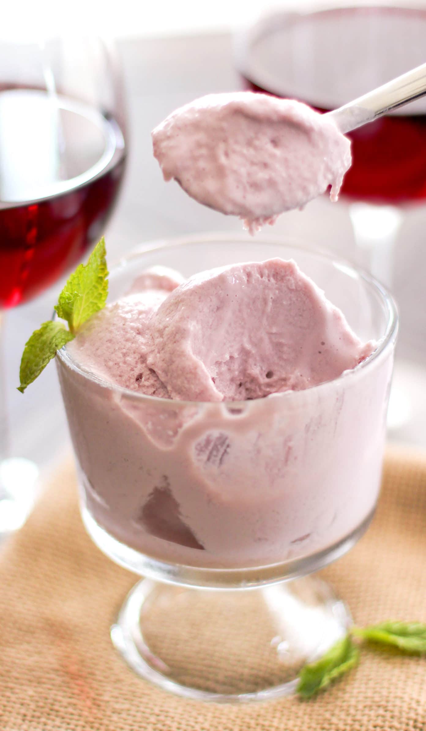 Healthy Red Wine Ice Cream (no sugar added, high protein) - Healthy Dessert Recipes at Desserts with Benefits