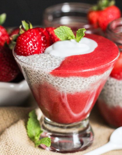 Easy Strawberry Vanilla Chia Seed Pudding Recipe Paleo Vegan Healthy 9594