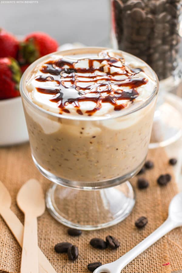 Healthy Caramel Macchiato Overnight Dessert Oats (GF, V)