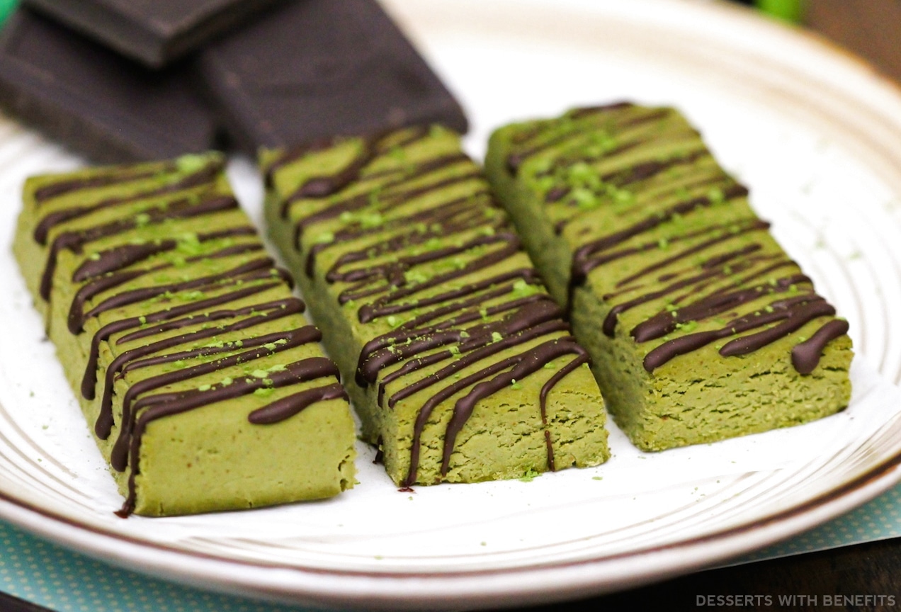 No Bake Matcha Green Tea Fudge Diy Protein Bars Gluten Free Vegan