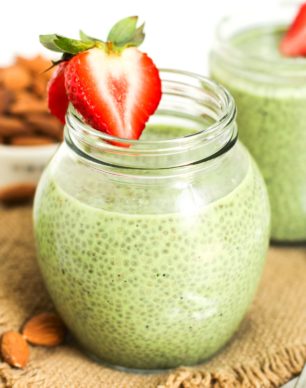 Healthy Matcha Green Tea Chia Seed Pudding (refined sugar free, low fat, low calorie, high fiber, gluten free, dairy free, vegan) - Healthy Dessert Recipes at Desserts with Benefits